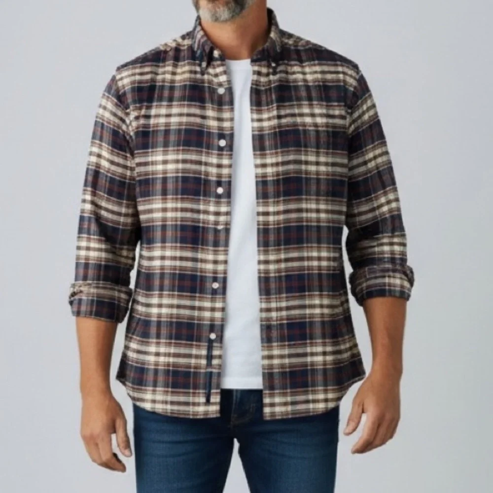 J. Crew Factory Men’s Merchantile Flex Plaid Button Down Shirt | Size M